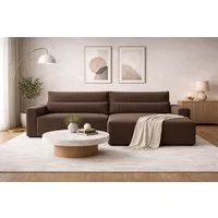 MOEBLO Ecksofa aus Cord DENVER L, Ottomane beidseitig montierbar Couch Cord für Wohnzimmer Schlafsofa Sofagarnitur Sofa Eckcouch L-Form Cordstoff - 290x85x200cm, mit Schlaffunktion und Bettkasten