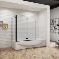 duschspa Badewannenaufsatz 6mm ESG Faltwand Drehwand mit Seitenwand Duschtrennwand Duschkabine, Sicherheitsglas, Einscheibensicherheitsglas, (Set), Nano Glas