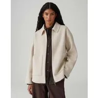 OPUS Wolljacke HILLVYN aus hochwertigem Wolle Mix Weite Passform, gerader Schnitt, überschnittene Schulter