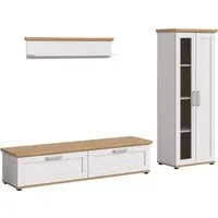 Home affaire Wohnwand Cosenza, (Set, 3-St), Cosenza, Breite: 336 cm, Vitrine, Lowboard, Wandboard