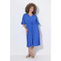 Ulla Popken Maxikleid Maxikleid A-Linie V-Ausschnitt Halbarm