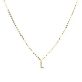 Luxenter Halskette mit glänzendem Zirkonia 18k Gold-Finish - Alphabet