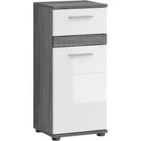 welltime Unterschrank LUCCA, Breite 35cm, 1 Tür (TA wechselbar), 1 Schubkasten MDF Front, Badmöbel, Badschrank, Schrank, Bad, Badezimmer