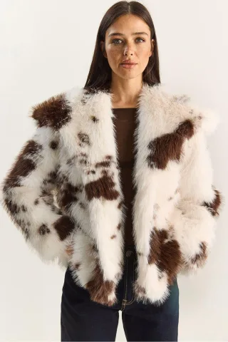 Oversized Kunstfell-Plüschjacke