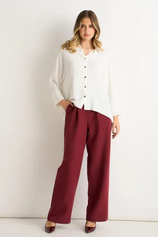 Oversize-Bluse im Kimono-Stil in Elfenbeinfarbe