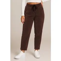 Kendindza Collection Jogger Pants Damen Cordhose Optik Hose Jogg-Pants elegant Stoffhose Stretch elastischer Stoff, weich mit Gummibund