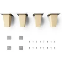 sossai® Möbelfuß Holzfüße Eckig gerade Ausführung Naturbelassen, (4-St), 8cm - 45cm