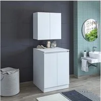 Roomart Waschmaschinenumbauschrank MK3-UM2-UM01 (Waschmaschinenschrank Badregal Badschrank) Wandbefestigung, Rückwand, kompaktes Design, 191 cm hoch, 70 cm breit