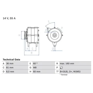 Bosch Lichtmaschine Ford Courier Escort Fiesta Orion 0986036020