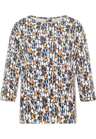 Barbara Lebek - T-Shirts navy/offwhite/mandarin - Gr. - 46