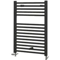 Schulte Badheizkörper Turbo Design-Heizkörper, 70x50 cm, Anschluss unten, Schwarz, 312 Watt, Handtuchwärmer