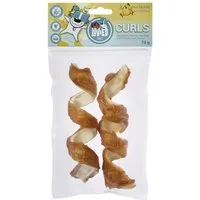 Lov&Ed Curls Huhn, 2 Stück, 75g, Gedrehte Kauknochen für Hunde, Snack für: Hund
