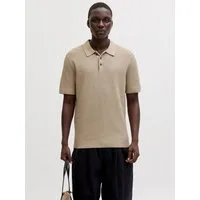 Jack & Jones Polokragenpullover JPRBLURILEY KNIT POLO SS SN Baumwolle, regular fit
