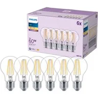 Philips LED-Leuchtmittel Classic 60W Non-Dim, E27, 6 St., Warmweiß