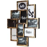 Levandeo® Bilderrahmen Collage, levandeo Bilderrahmen Collage 50x55cm 10 Fotos 10x15cm Kupfer