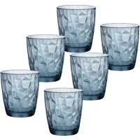 Bormioli Rocco Tumbler-Glas Diamond Trasparente Trinkglas, Wasserglas, Saftglas, 305ml, Glas