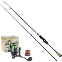 Zite Forellenrute Ultra Light Gummiköder Ruten Set, Solid Tip Rute 2m & Spinnrolle 1000