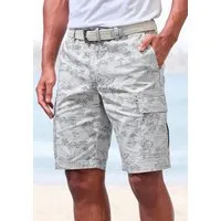 John Devin Cargoshorts - Bermuda mit Cargotaschen und sommerlichem Palmen Druck Shorts aus elastischer Baumwolle, modisch bedruckt