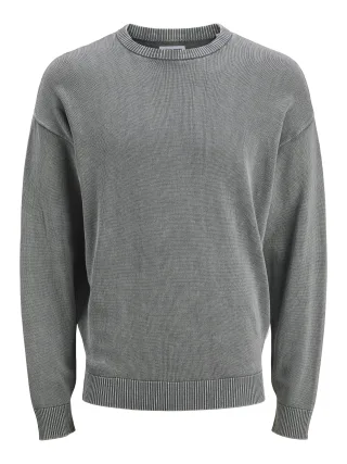 JACK&JONES - JJECHARGE FADED KNIT CREW NECK SN castlerock - Gr. - L