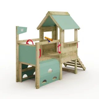 Spielturm für Kleinkinder - My First Playtower 1 Kletterturm Outdoor mit 60 cm Podesthöhe - Stabiles Massivholz Spielhaus für den Garten Wickey