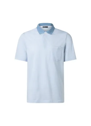 MAERZ Muenchen - Poloshirt, Knopf 1/2 Arm blue sky