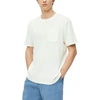 s.Oliver Rundhalsshirt Kurzarmshirt mit Brusttasche und Leinen
