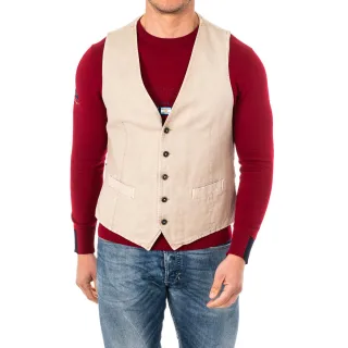 Feinstrickweste für Herren mit verstellbarem Gürtel, V-Ausschnitt HMJA11