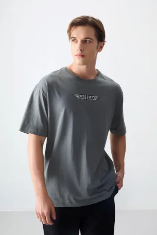 Überdimensioniertes Baumwoll-Logo-T-Shirt