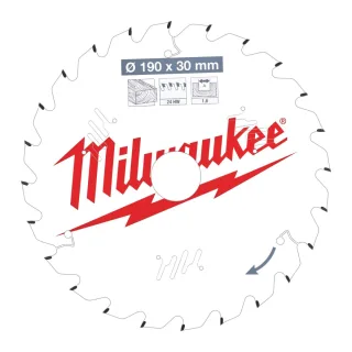 Milwaukee - Kreissägeblatt 190/30MM Z24 Holz - 4932471300