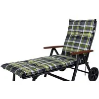 Sun Garden Liegenauflage Rolliege Prato 10460-210 grün-grau-weiß kariert 194x62x7 cm Sun Garden, (1 St), Halteband verstellbar mit Bindebändern