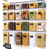 AKKEE Vorratsdose 24er Frischhaltedosen Set, Vorratsdosen mit Deckel Luftdicht Set, (24-tlg), BPA Frei