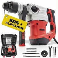 Hecht Bohrhammer mit Kabel 1500W SDS-Plus 4250 U/min, 230 V, max. 860 U/min, mit Koffer