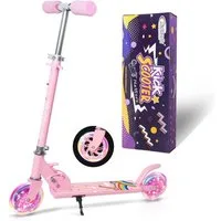 Nattork Scooter Kinder, Tretroller für Jungen & Mädchen, Tragbar, 50 kg Belastbarkeit, (1 tlg), Leichtes Faltdesign mit Bremssystem, höhenverstellbarem Lenker