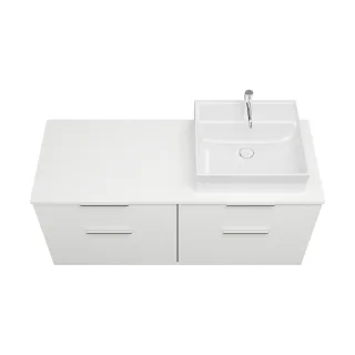 Burgbad Keramik Waschtisch-Set Eqio Weiß Hochglanz/Alpinweiss, SGUS140RF2009C0001 SGUS140RF2009C0001