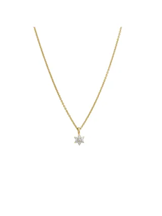 Lyomi Anhänger mit Kette 585/- Gelbgold 7 synth. Diam. 0,13ct.