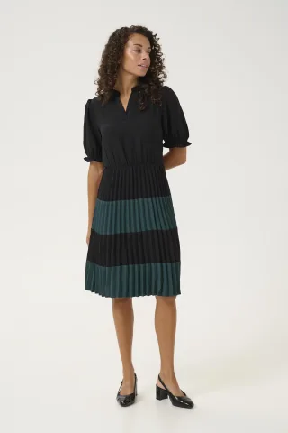 Kleid Feminine black green