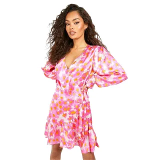 Influence - Kleid mit ausgestelltem Rock für Damen, Satin (Pink)