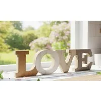 LB H&F Lilienburg Deko-Buchstaben Schriftzug Deko Dekoration Aufsteller Figur Dekoobjekt Holz (Liebe Verliebt verliebte Liebe Muttertag Hochzeitsgeschenk Dekoobjekt Fensterdeko Holzdeko Tischdeko Gastgeschenk Valentinstag Valentinsgeschenk Jahrestag 