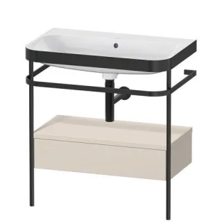 Duravit Happy D.2 Plus c-bonded Set mit Metallkonsole und Schubkasten Taupe Supermatt 775x490x850 mm HP4742N8383