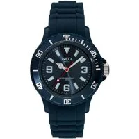 Neo Watch Quarzuhr Damenuhr Herrenuhr unisex dunkelblau NICE-1 Armbanduhr Modell N1-006, Mineralglas, Damen Herren Uhr, dunkelblaues Gehäuse, blaues Armband