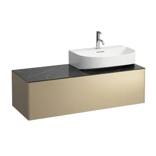 LAUFEN Waschtischunterschrank SONAR f.HWB H816341/2 1 Schubl 1175x455 Ausschn re Gold&Nero Marquina, H4054530341401