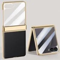 Ophy Smartphone-Hülle Ultradünne Samsung Galaxy Z Flip 5 Hülle mit Up-Down-Link-Design, präzise Aussparungen, Kratzschutz für Kamera & Display, leicht