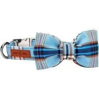 PACIEA Hunde-Halsband Fliege Karomuster Stylisch Handgefertigt Weichem Griff 100% Baumwolle