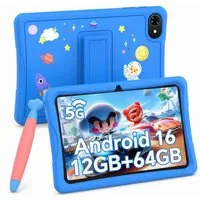 VekfulPC K10-5000mAh, stoßfest, 10,1" inkl. Z20 Kinderuhr Kids Tablet (10,1", 64 GB, Android 16, Google Kids Space, 10,1" HD, 5000mAh, 12GB+64GB)