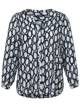VIA APPIA DUE - Bluse V-Ausschnitt 1/1 Arm Druck dunkelblau multicol - Gr. - 44