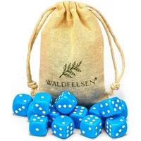 Waldfelsen Spiel – 2-50 Stk Standard Spielwürfel 16 mm Acrylwürfel Würfel bunt, Spielmaterial, Verschiedene Farben