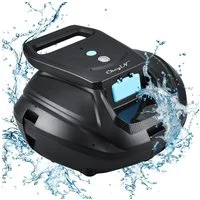 CkeyiN Poolroboter Kabelloser Poolsauger 5000mAh-Akku 110 Min Laufzeit Selbstparken, bis 80m² für Flachboden Pool, Selbsteinparkfunktion, 250μm Filter IPX8