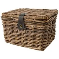 AGU Fahrradkorb FastRider Rattankorb mit Deckel 20300512 Dekokorb Weidenkorb