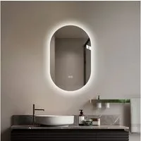 OKWISH Spiegel Dekospiegel (Ovaler Rahmelloser Kosmetikspiegel mit Beleuchtung, Antibeschlag, Dimmbar mit Touch-Sensor, 1-St., 50*80cm)