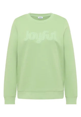 CECIL - Sweatshirt mit Stickerei bamboo green - Gr. - XL